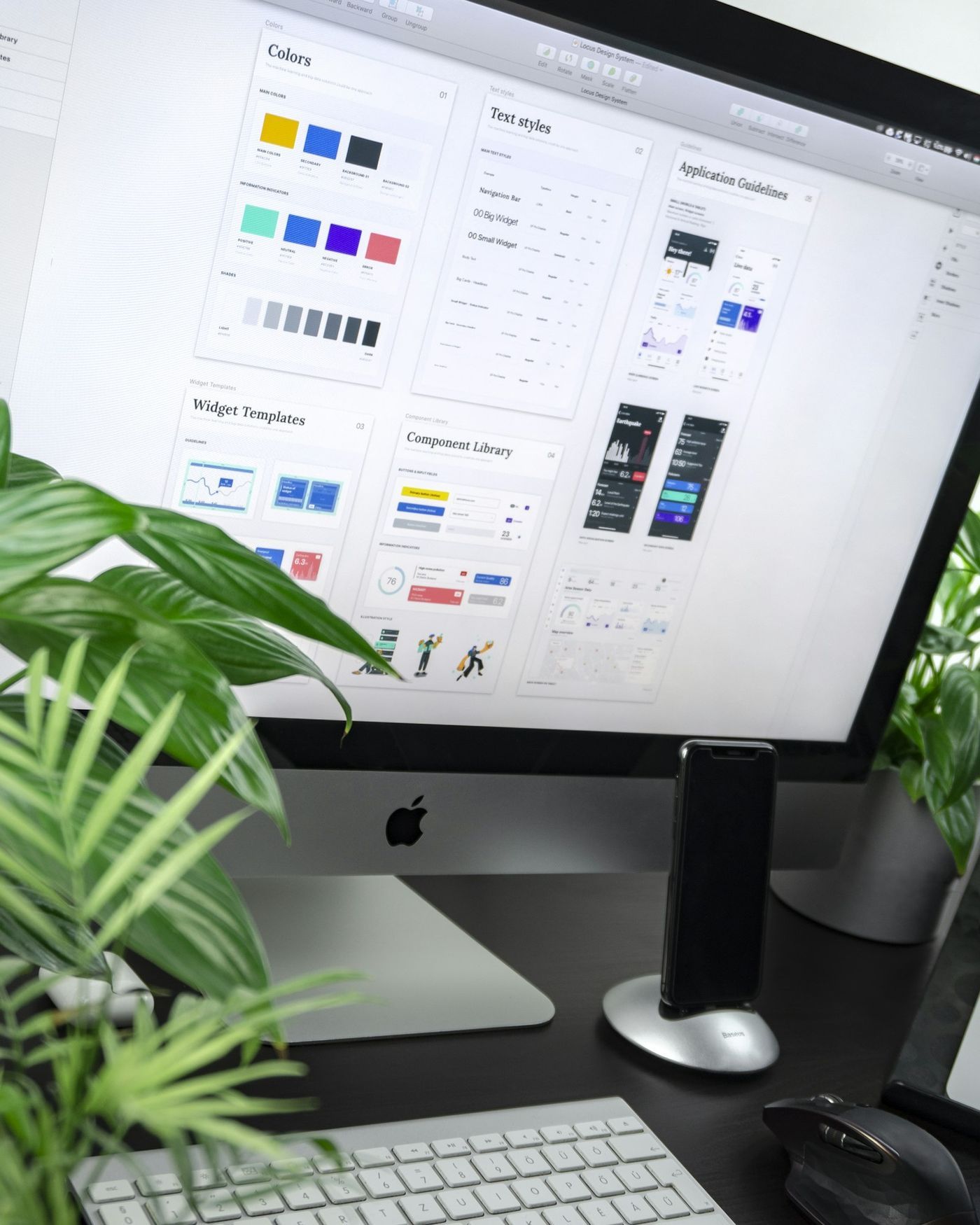 Ontwerp van een website op een scherm